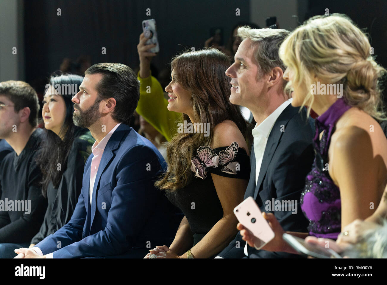 Susan Shin, Donald Trump Jr., Kimberly Guilfoyle, Bill Hemmer and Marla Maples attend runway for Zang Toi Fall/Winter collection during New York Fashion Week at Spring Studios (Photo by Lev Radin / Pacific Press) Stock Photo