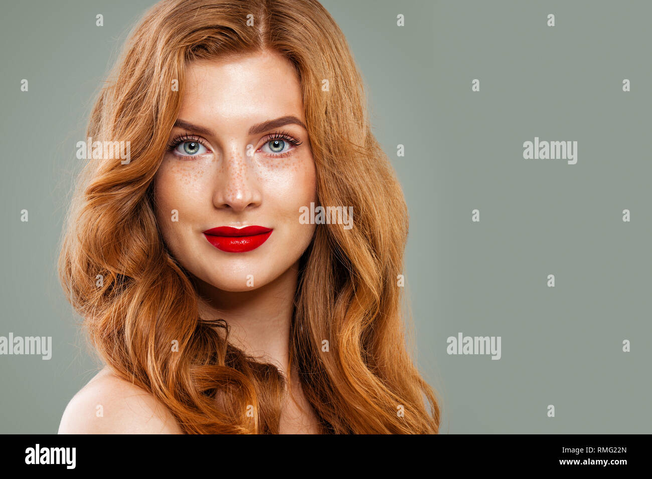 Woman ginger curly hair hi-res stock photography and images - Alamy
