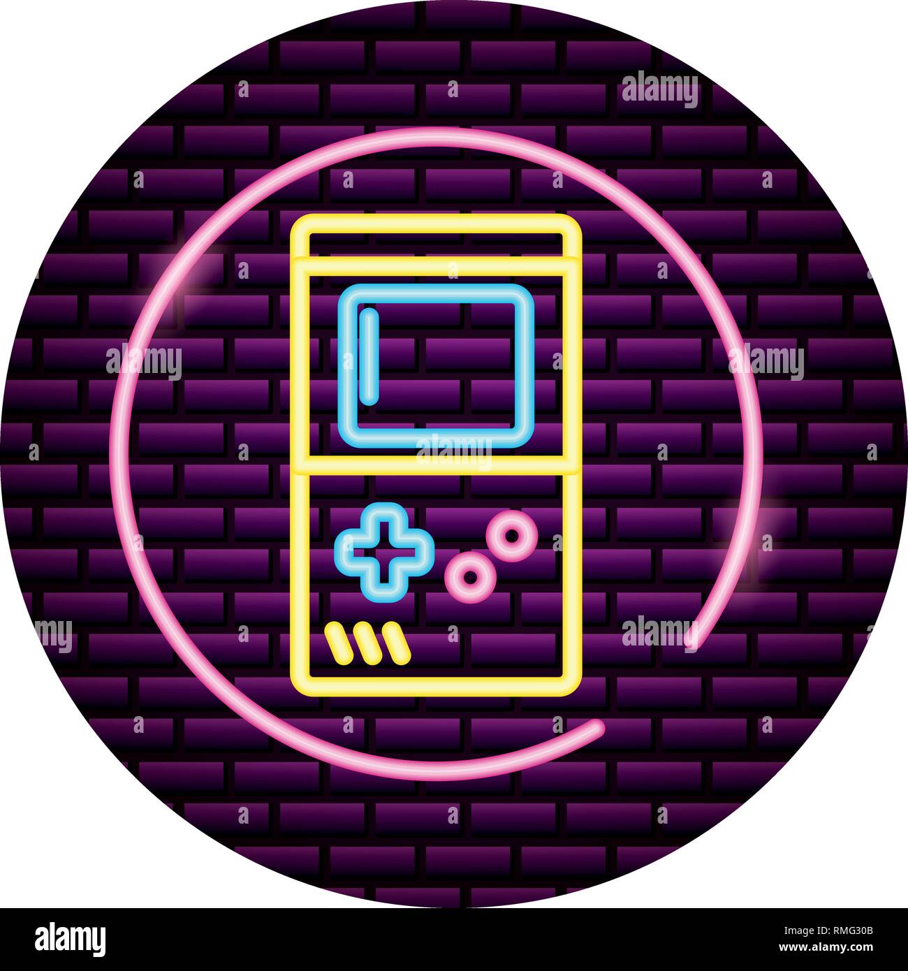 portable console video game neon Stock Vector Image & Art - Alamy