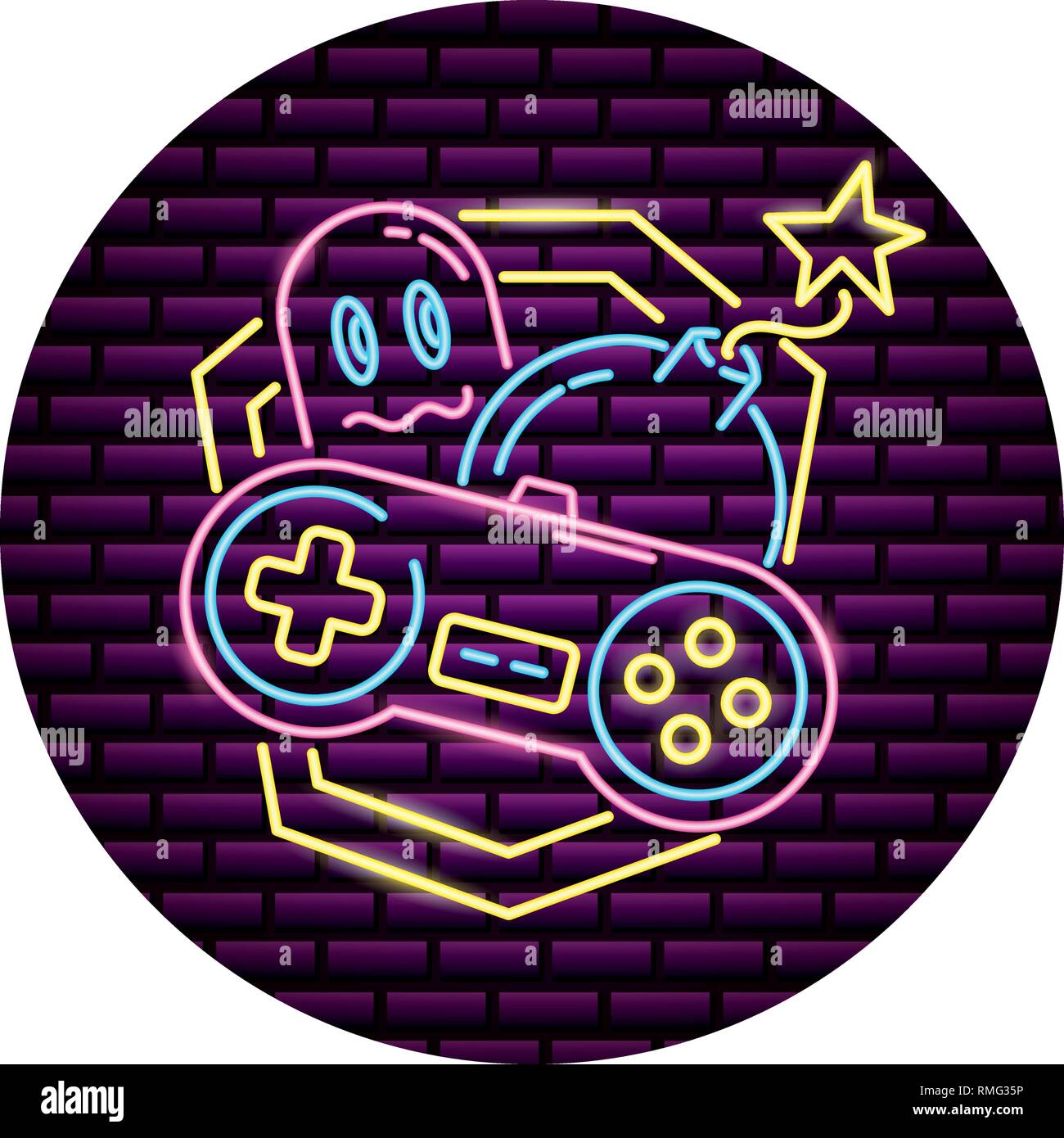 ghost control video game neon Stock Vector Image & Art - Alamy