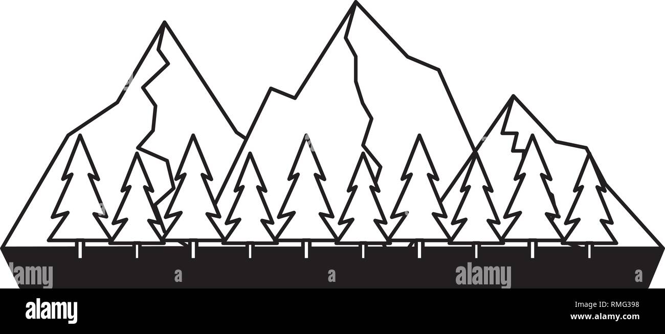 mountains tree pine Stock Vector Image & Art - Alamy