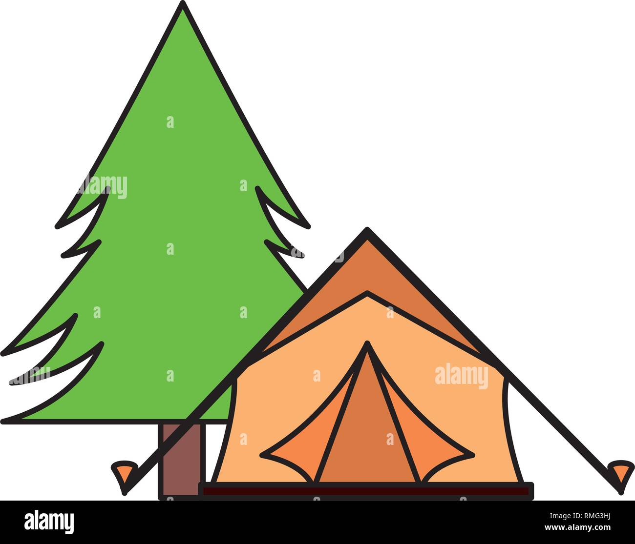 tent camping tree pine Stock Vector Image & Art - Alamy