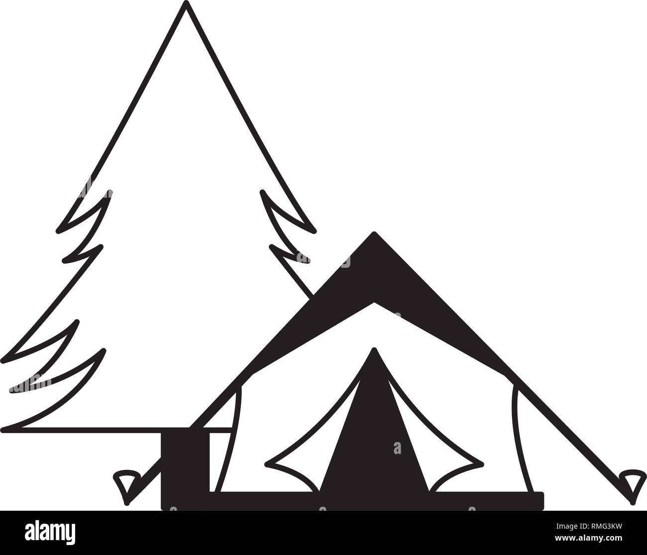 tent camping tree pine Stock Vector Image & Art - Alamy