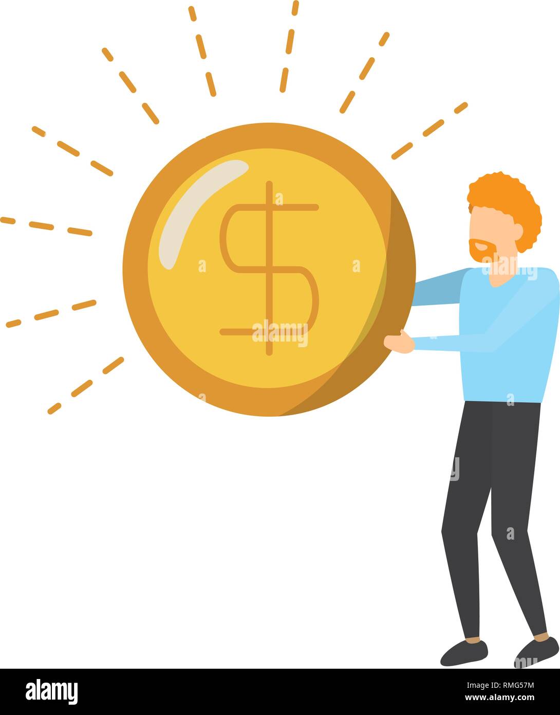 business man holding dollar coin Stock Vector Image & Art - Alamy