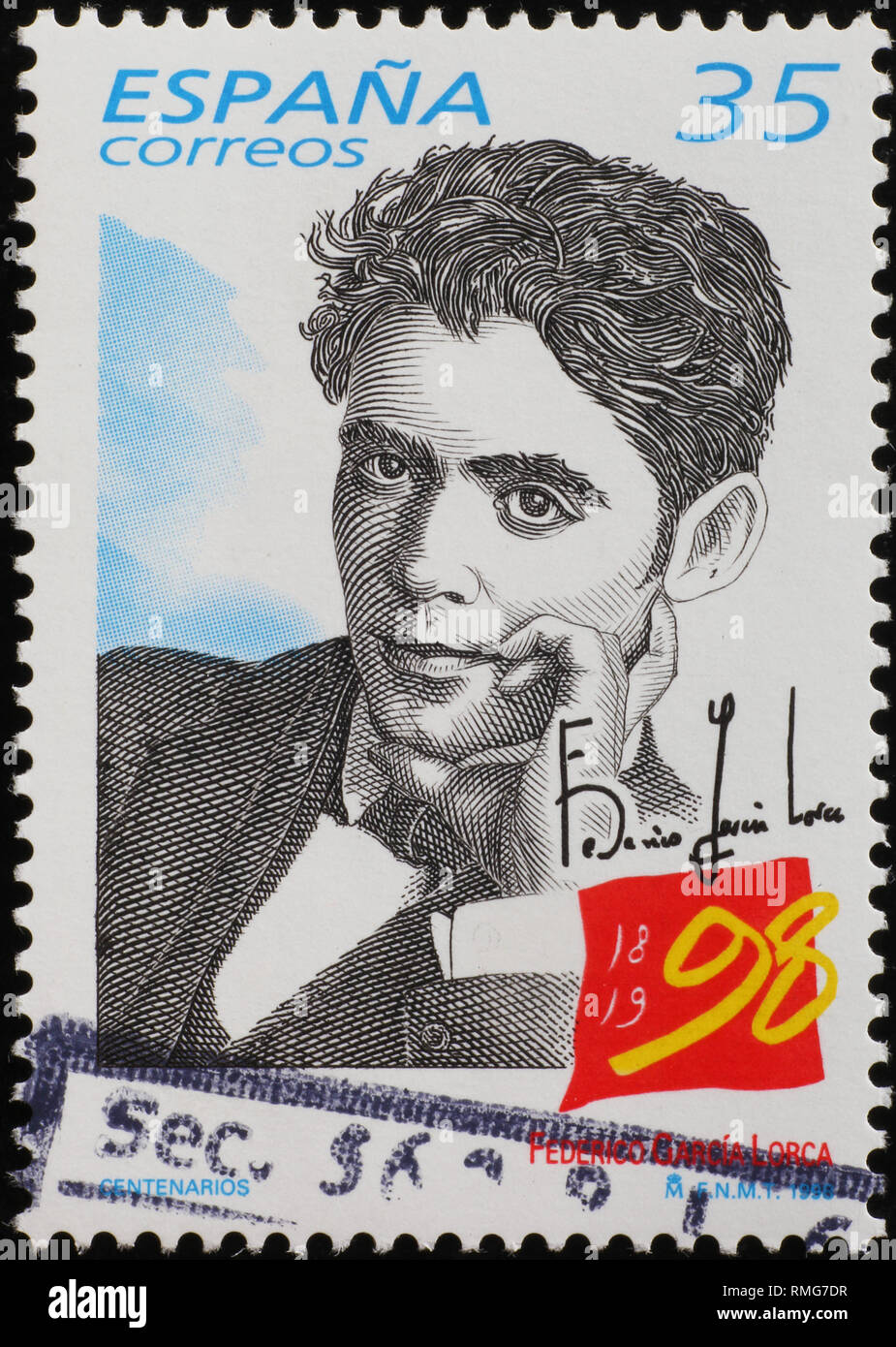 Federico Garcia Lorca on spanish postage stamp Stock Photo