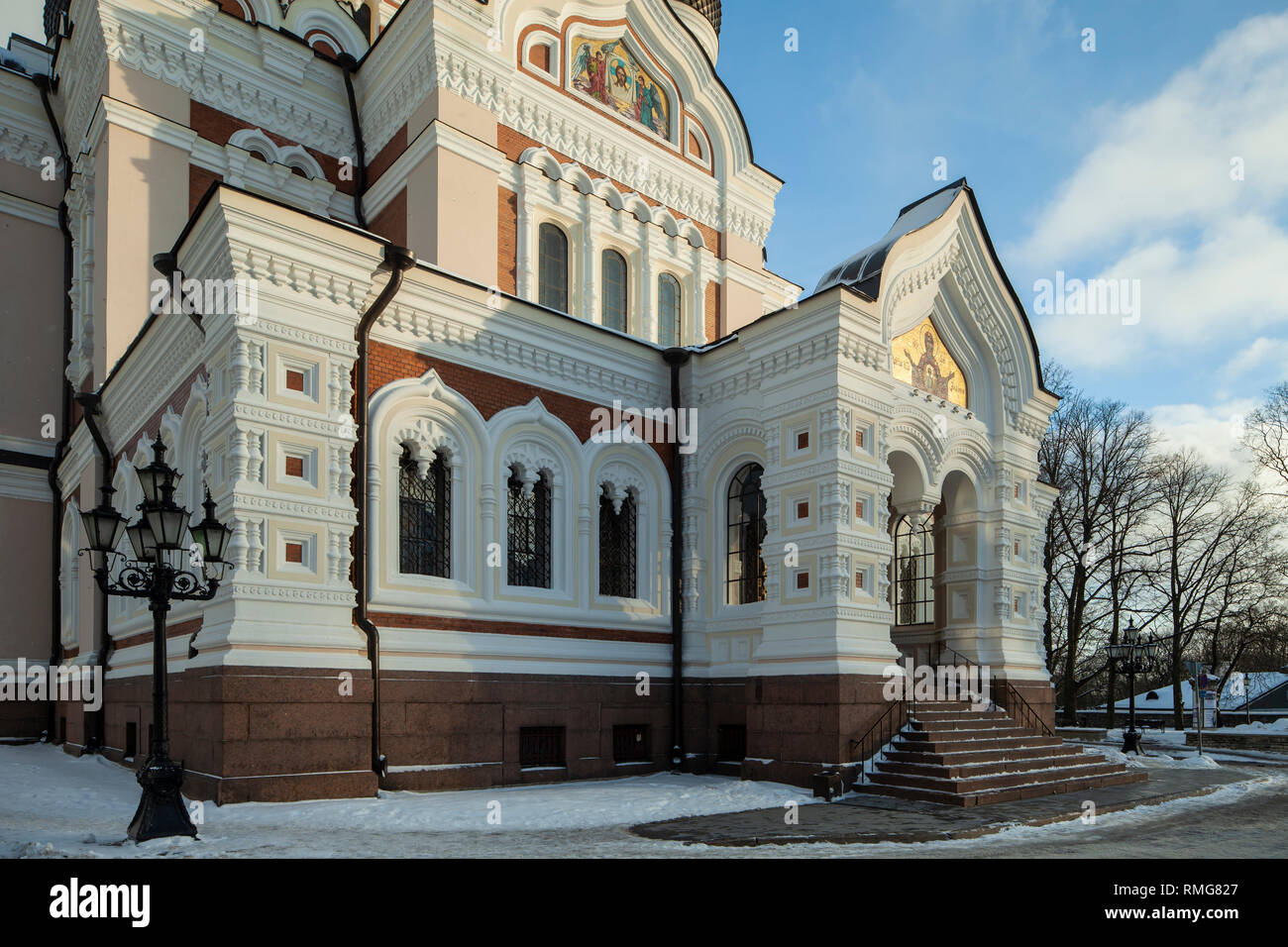 Winter afternoon at Alexander Nevsky cathedral in Tallinn, Estonia. Stock Photo