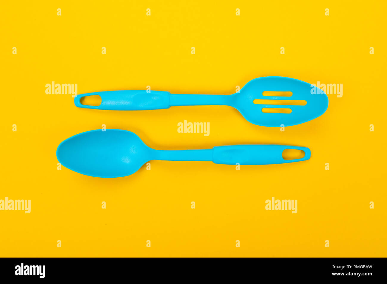 Download Plastic Kitchen Tools Isolated On Yellow Background Stock Photo Alamy Yellowimages Mockups