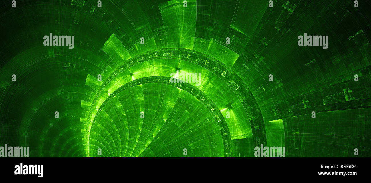 Green New Futuristic Technology Banner Computer Generated Abstract Background 3d Rendering Stock Photo Alamy