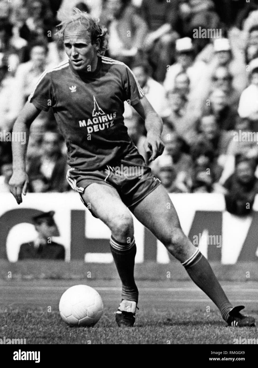 Dieter Hoeness, football player of FC Bayern München, during a game. Stock Photo