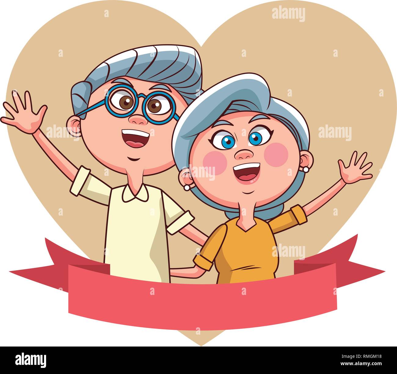 Elder Couple Love Banner Stock Vector Art Illustration Vector