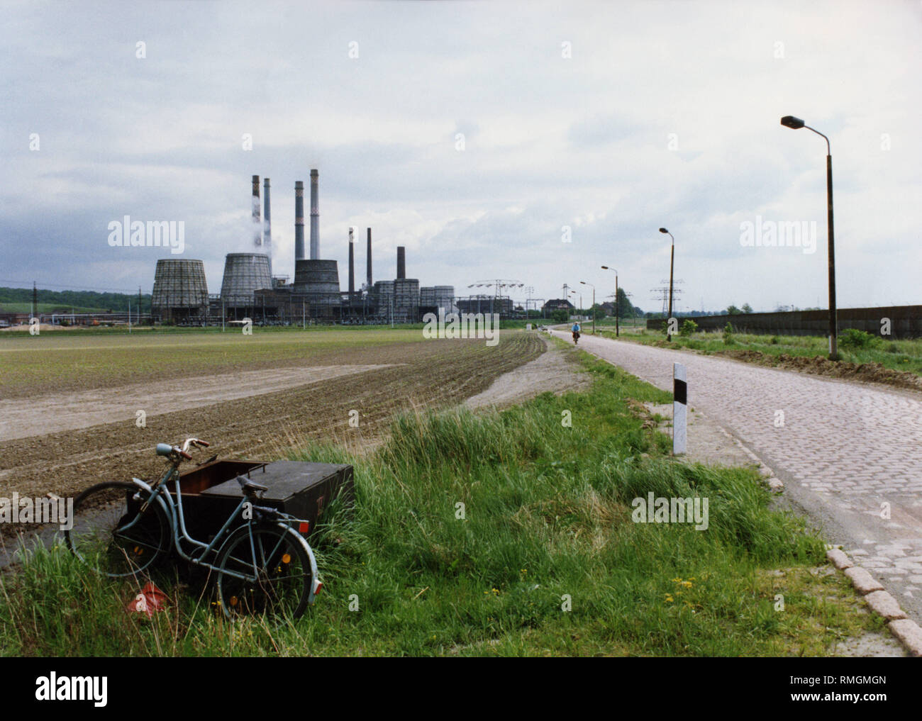 The brown coal power plant Harbke. It was closed on 27.12.1990. Stock Photo