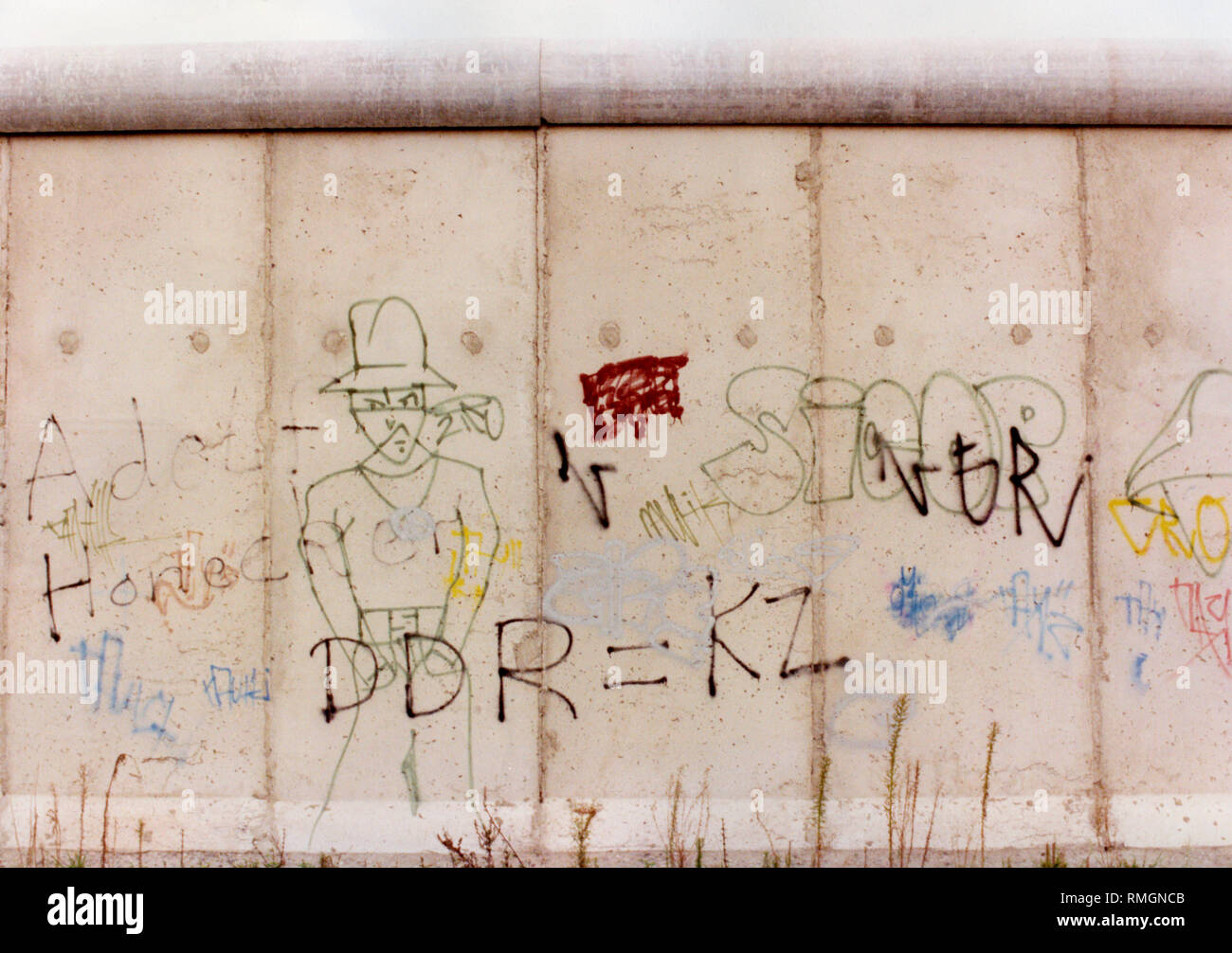 A section of the Wall with the inscription "DDR = KZ" (GDR