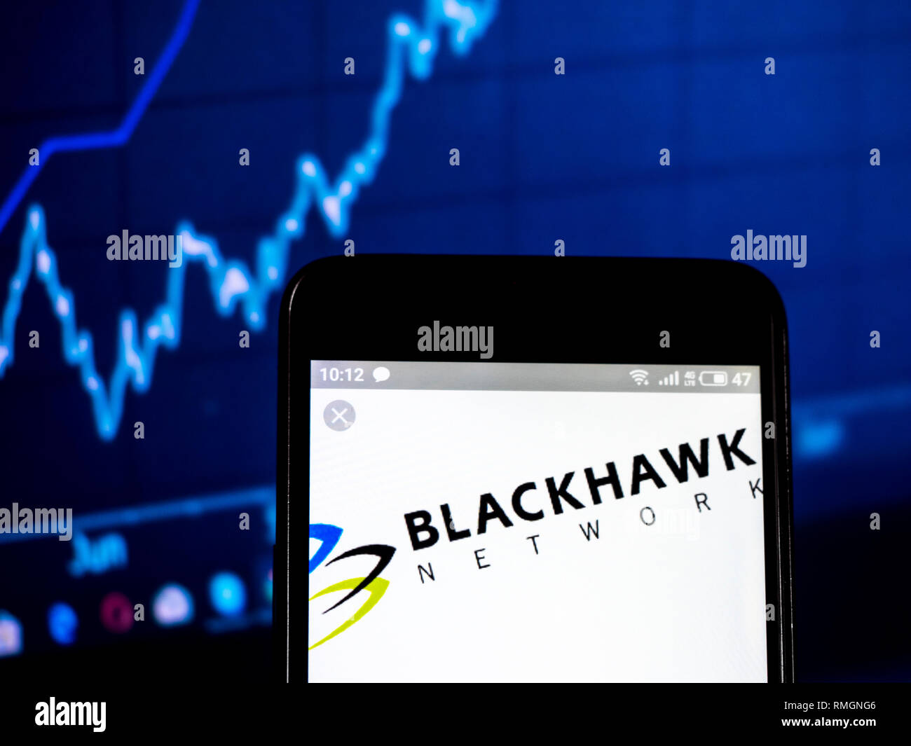 Blackhawk Network Holdings logo seen displayed on smart phone Stock ...