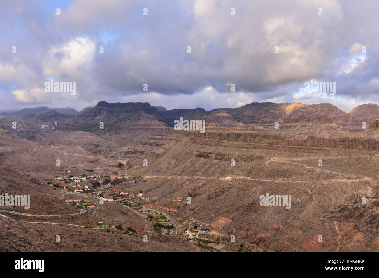 Scene view of small village in the valley Stock Photo - Alamy