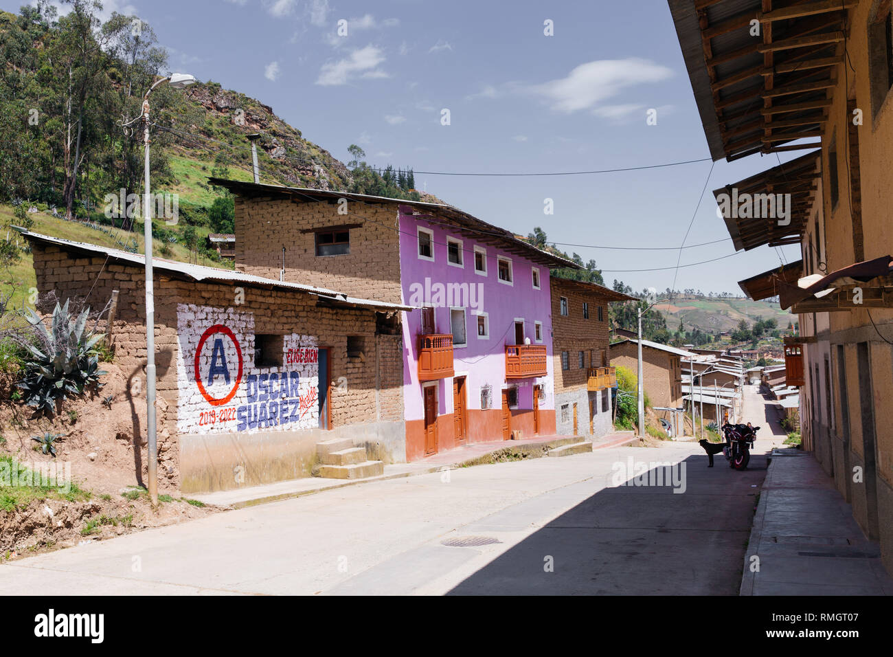 Streets in Contumazá, Cajamarca Region, Peru Stock Photo