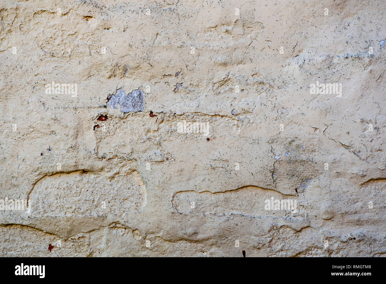 Old painted brick work Stock Photo