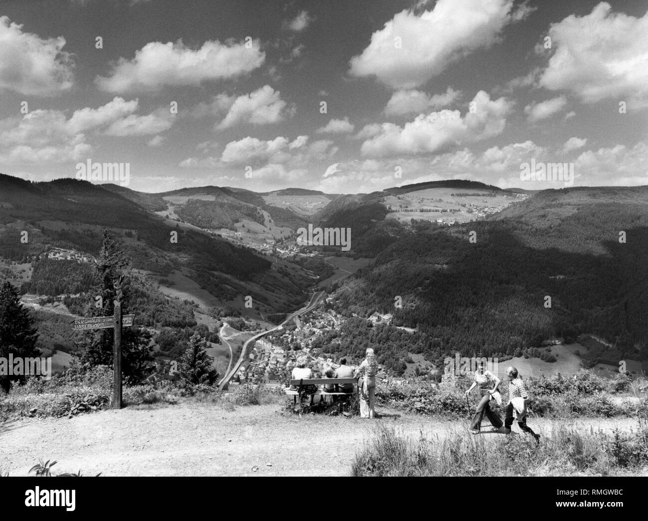 Black family forest trail Black and White Stock Photos & Images - Alamy