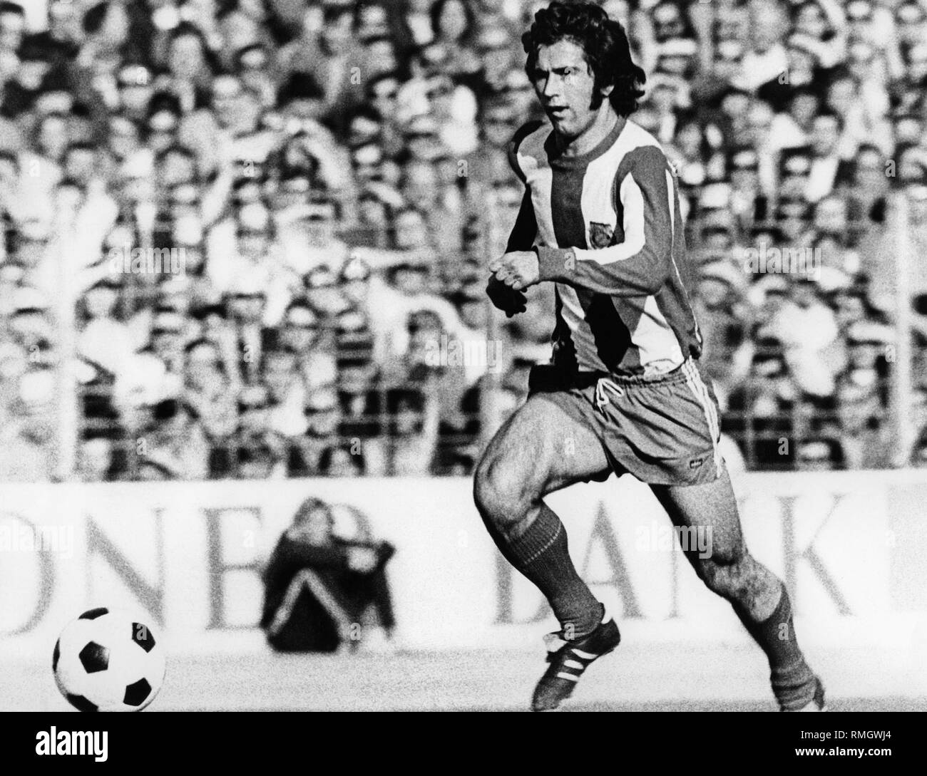 Gerd Mueller playing soccer in the stadium Stock Photo