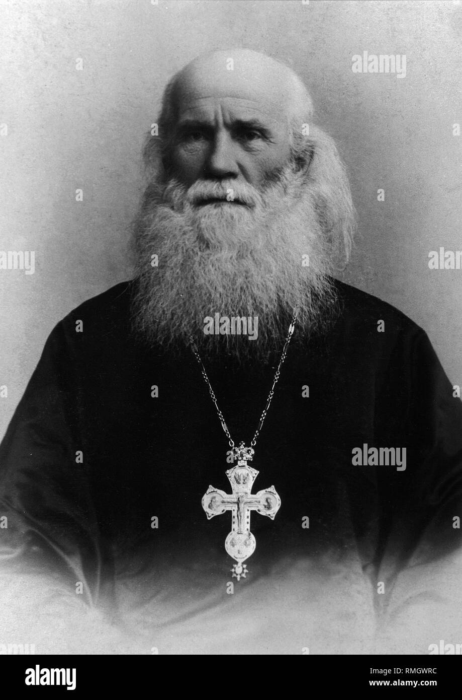 Archimandrite Tikhon (Rudnev). Silver Gelatin Photography Stock Photo