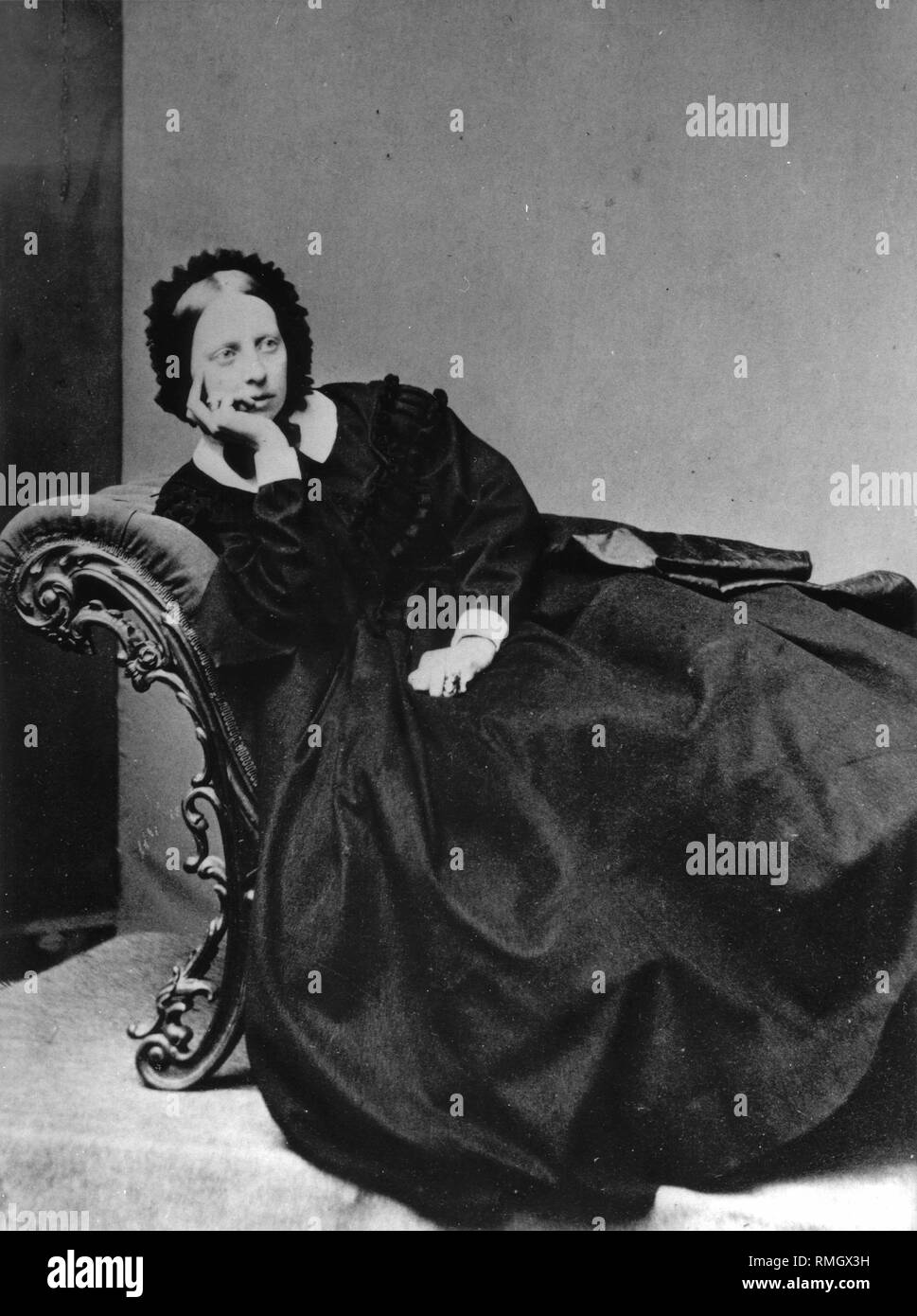Portrait of Grand Duchess Alexandra Petrovna of Russia, Princess of Oldenburg (1838-1900). Albumin Photo Stock Photo