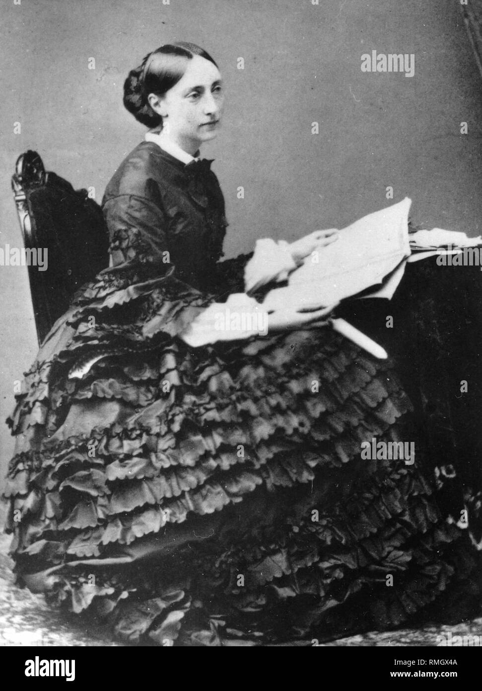 Portrait of Grand Duchess Olga Nikolaevna of Russia, Queen of Württemberg (1822-1892). Albumin Photo Stock Photo