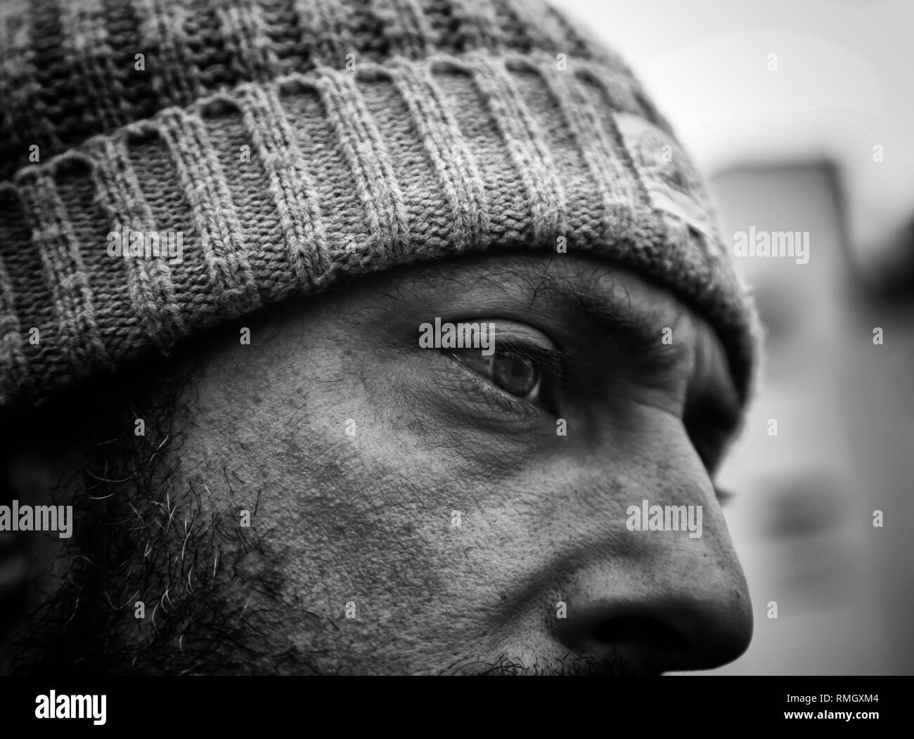 Man of street gang, delinquency and drugs, violence Stock Photo