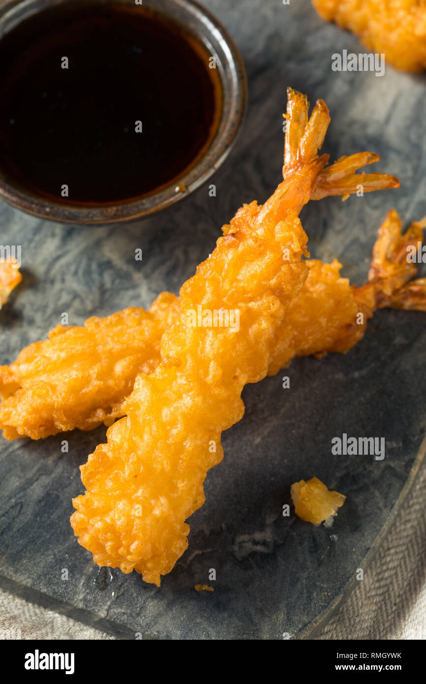 Homemade Deep Fried Shrimp Tempura with Soy Sauce Stock Photo Alamy