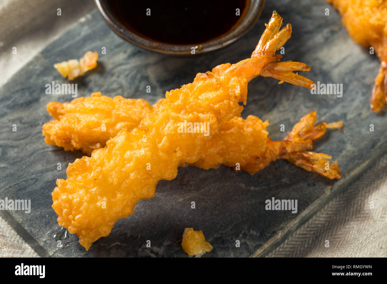 Homemade Deep Fried Shrimp Tempura with Soy Sauce Stock Photo Alamy