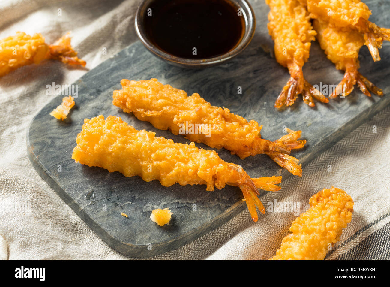 Homemade Deep Fried Shrimp Tempura with Soy Sauce Stock Photo Alamy
