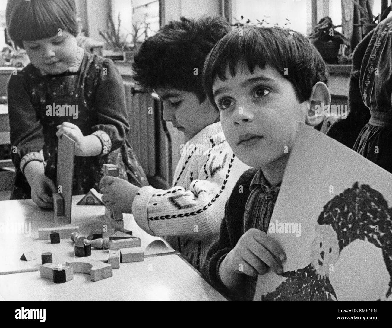 Children Kindergarten Black And White Stock Photos Images Alamy