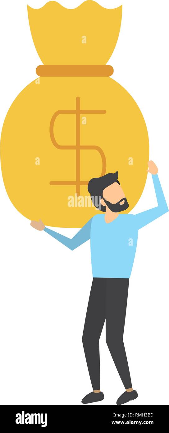 business man holding money bag Stock Vector Image & Art - Alamy