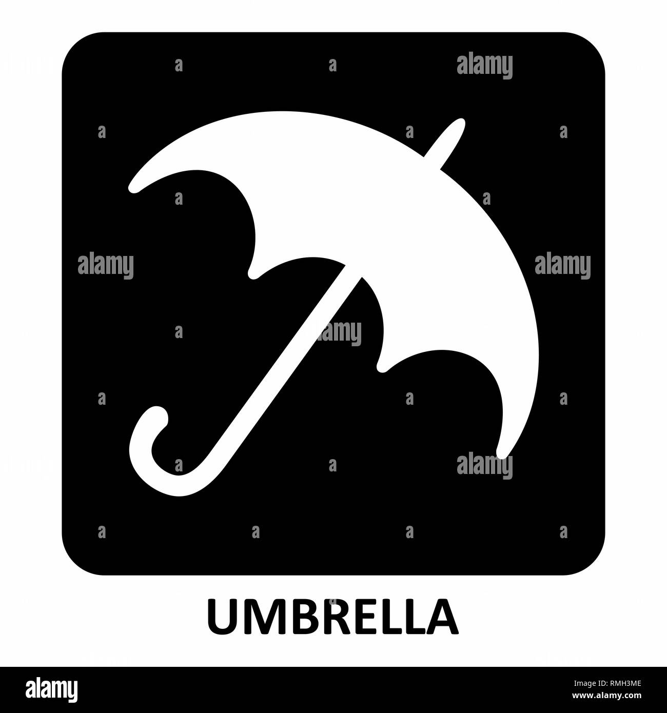 The black and white Umbrella icon illustration Stock Vector