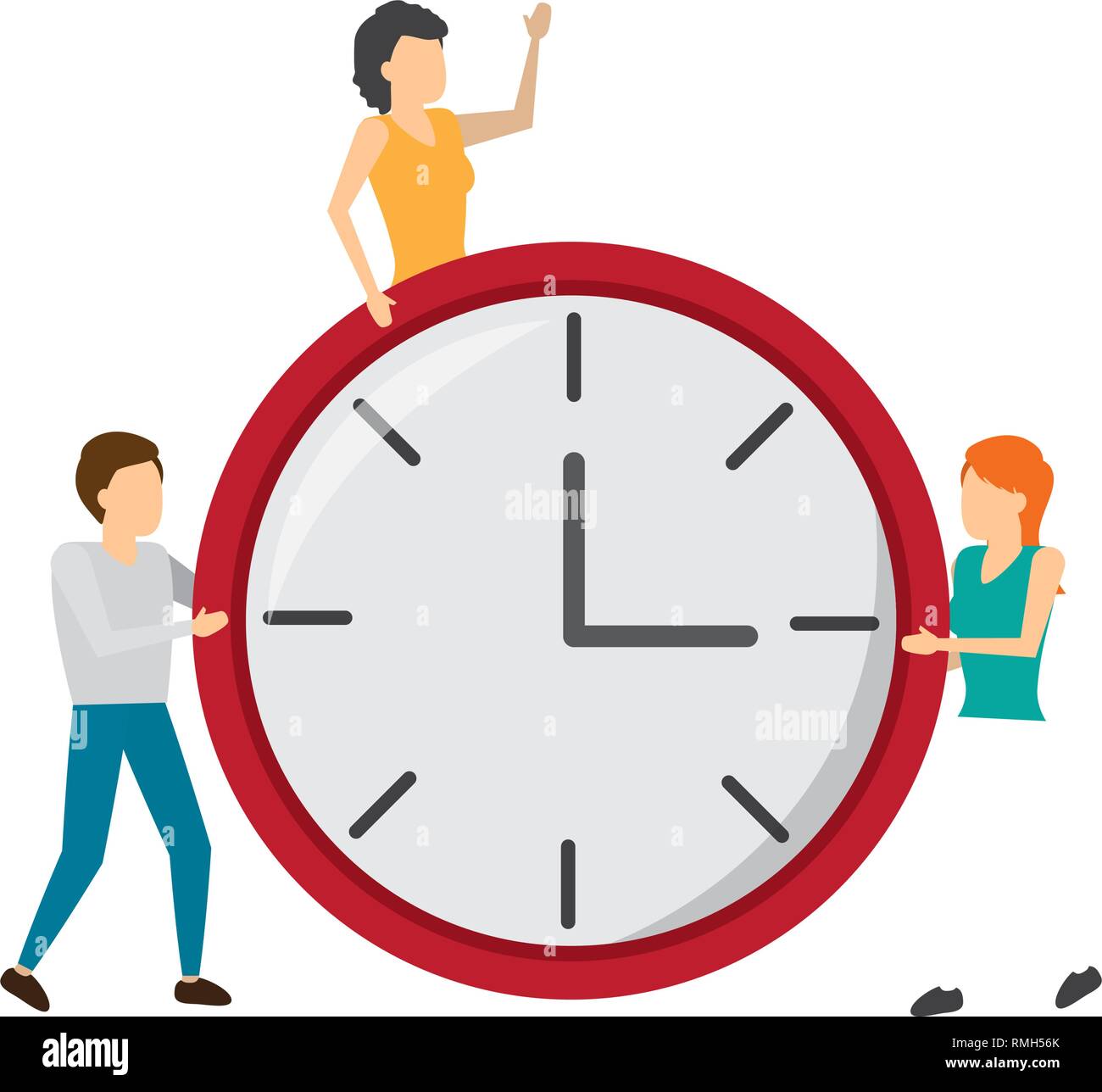 man and women with clock time Stock Vector Image & Art - Alamy