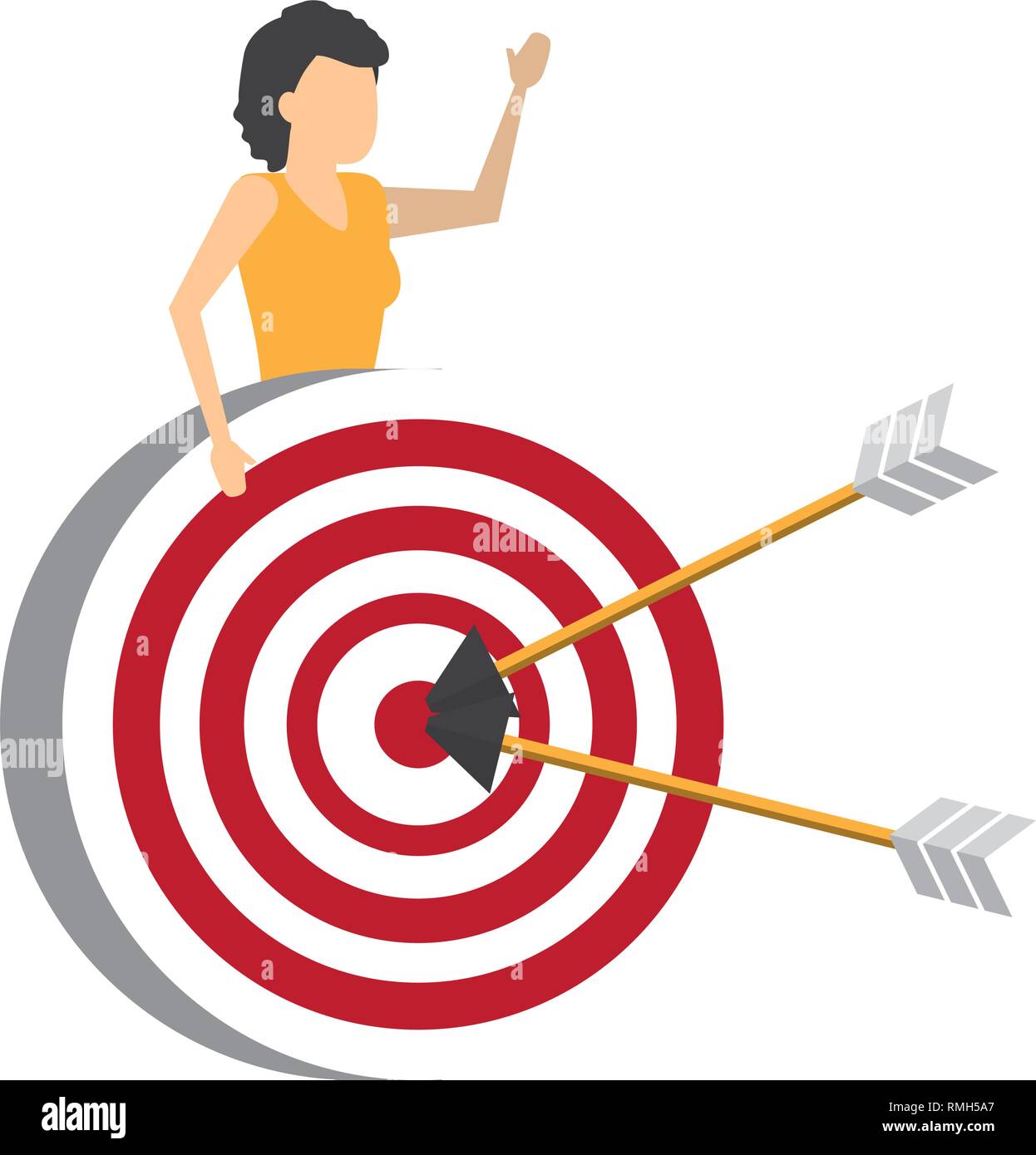 business woman with target arrows Stock Vector Image & Art - Alamy