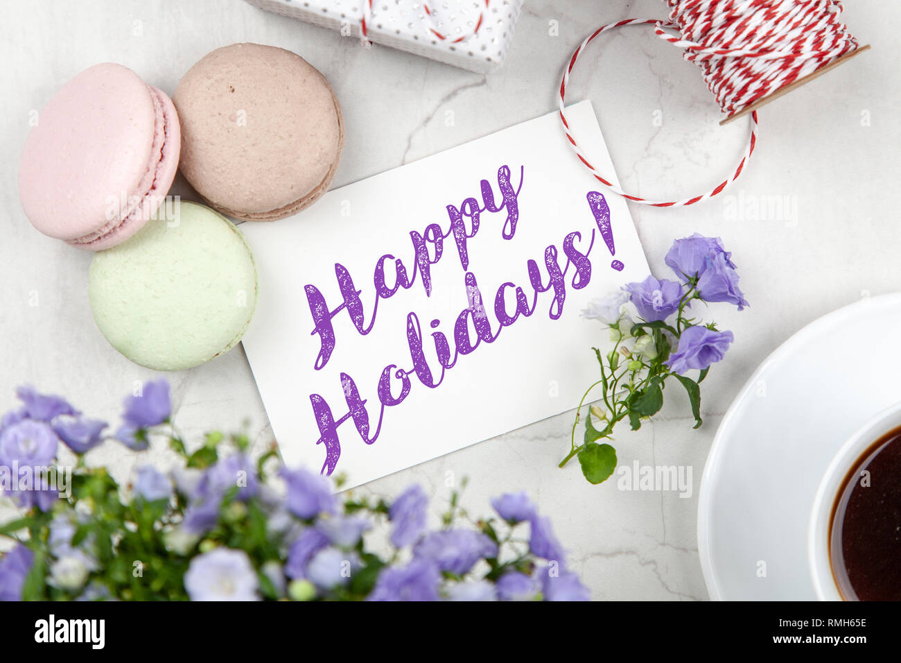 Happy Holidays postcard Stock Photo - Alamy