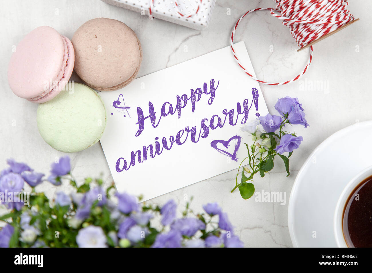Happy anniversary postcard Stock Photo - Alamy