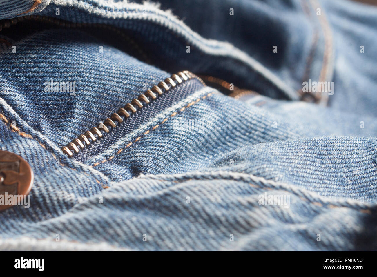 Details of zipper on a jeans Stock Photo Alamy