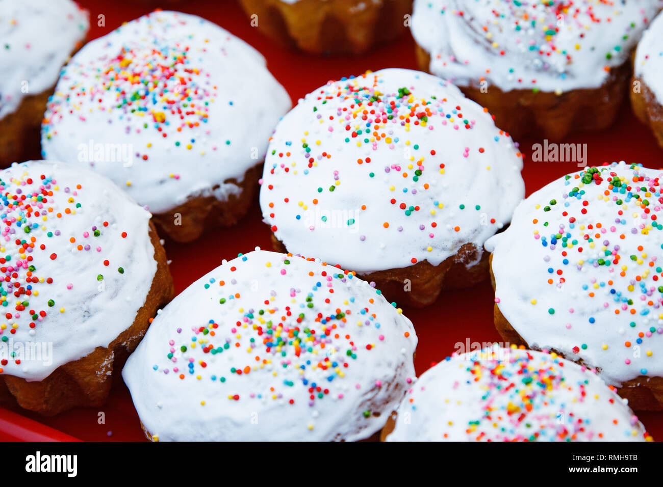 Easter cakes. Happy easter. top view Stock Photo