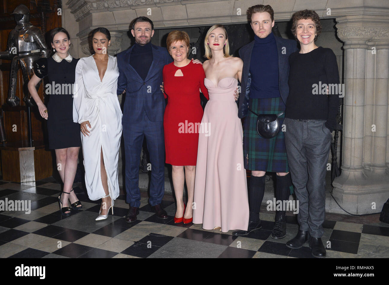 Celebrities Attend The Scottish Premiere Of Mary Queen Of Scots At Edinburgh Castle Featuring James Mccardle Nicola Sturgeon Saoirse Ronan Jack Lowden Fiona Hyslop Tim Bevan Where Edinburgh United Kingdom When 14