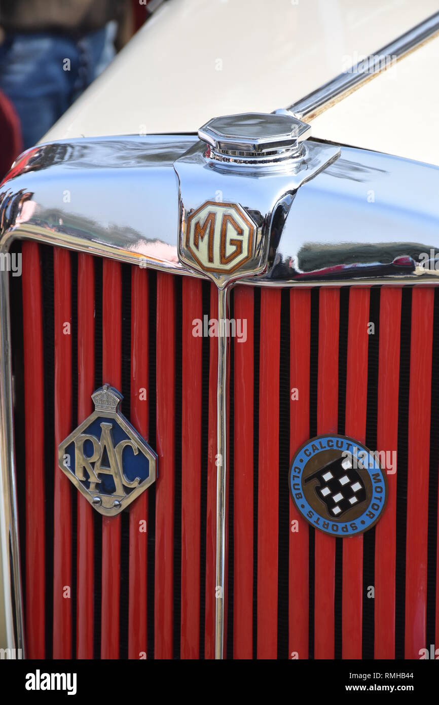 1948 MG car front grill radiator cap and logo with 1250 cc 4 cylinder ...