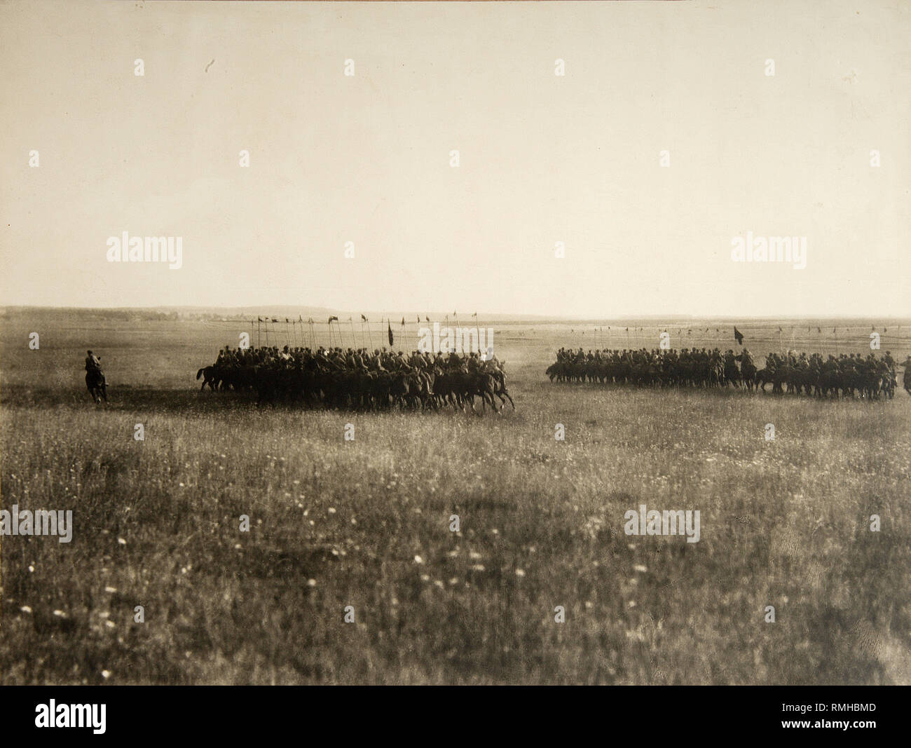 Civil War. First Cavalry Army Soldiers Training. Photograph Stock Photo