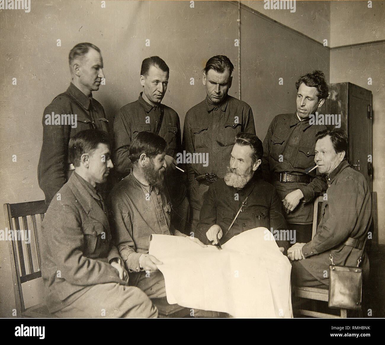 Great Patriotic War. Commandants of Partisan Formation in Smolensk Region. Photograph Stock Photo