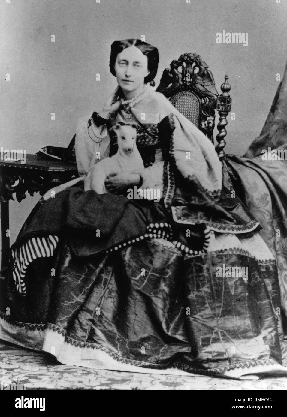 Portrait of Grand Duchess Olga Nikolaevna of Russia, Queen of Württemberg (1822-1892). Albumin Photo Stock Photo
