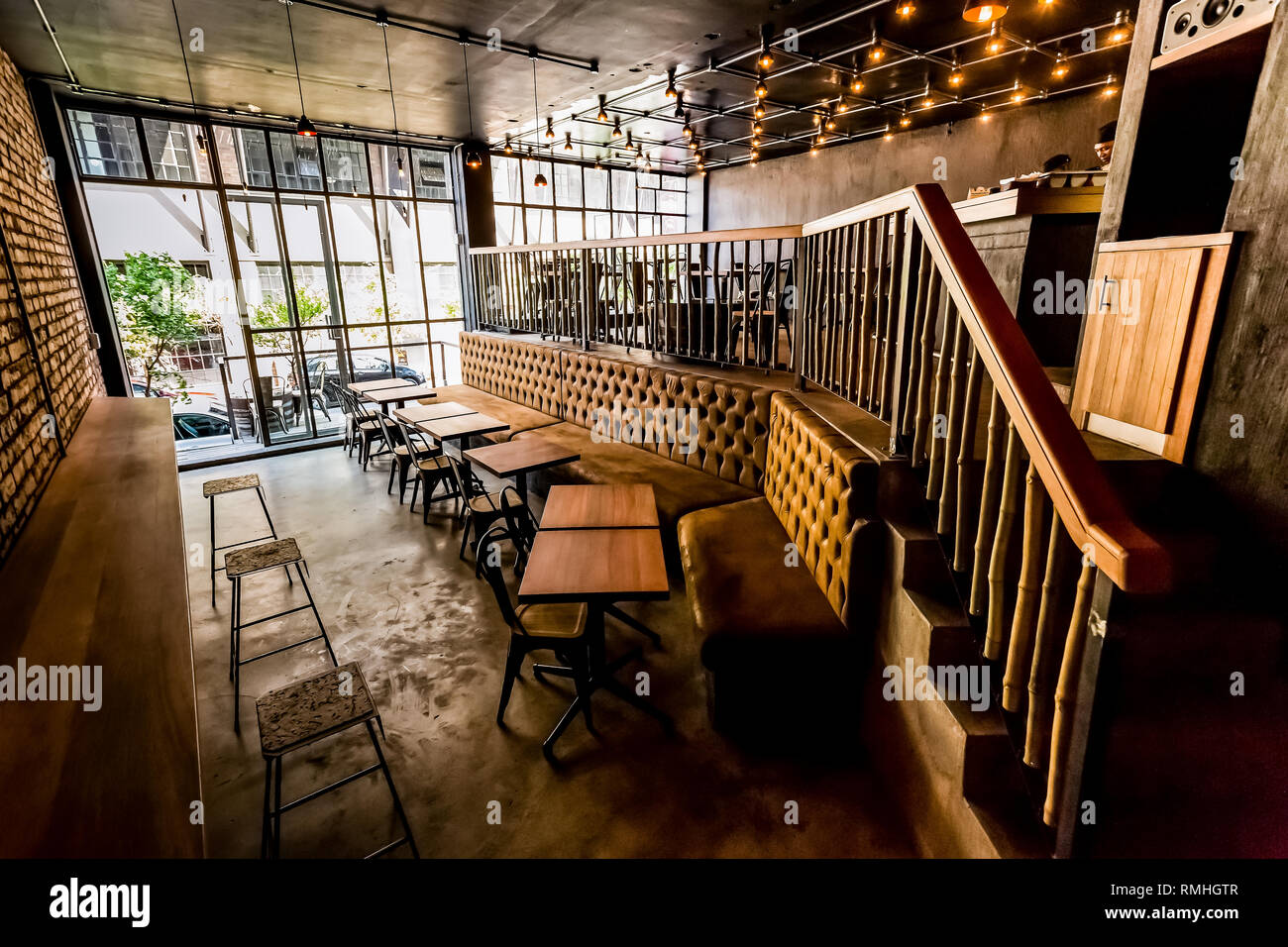 Johannesburg, South Africa - September 28 2014: Inside Interior of a Retro Sushi Restaurant Stock Photo