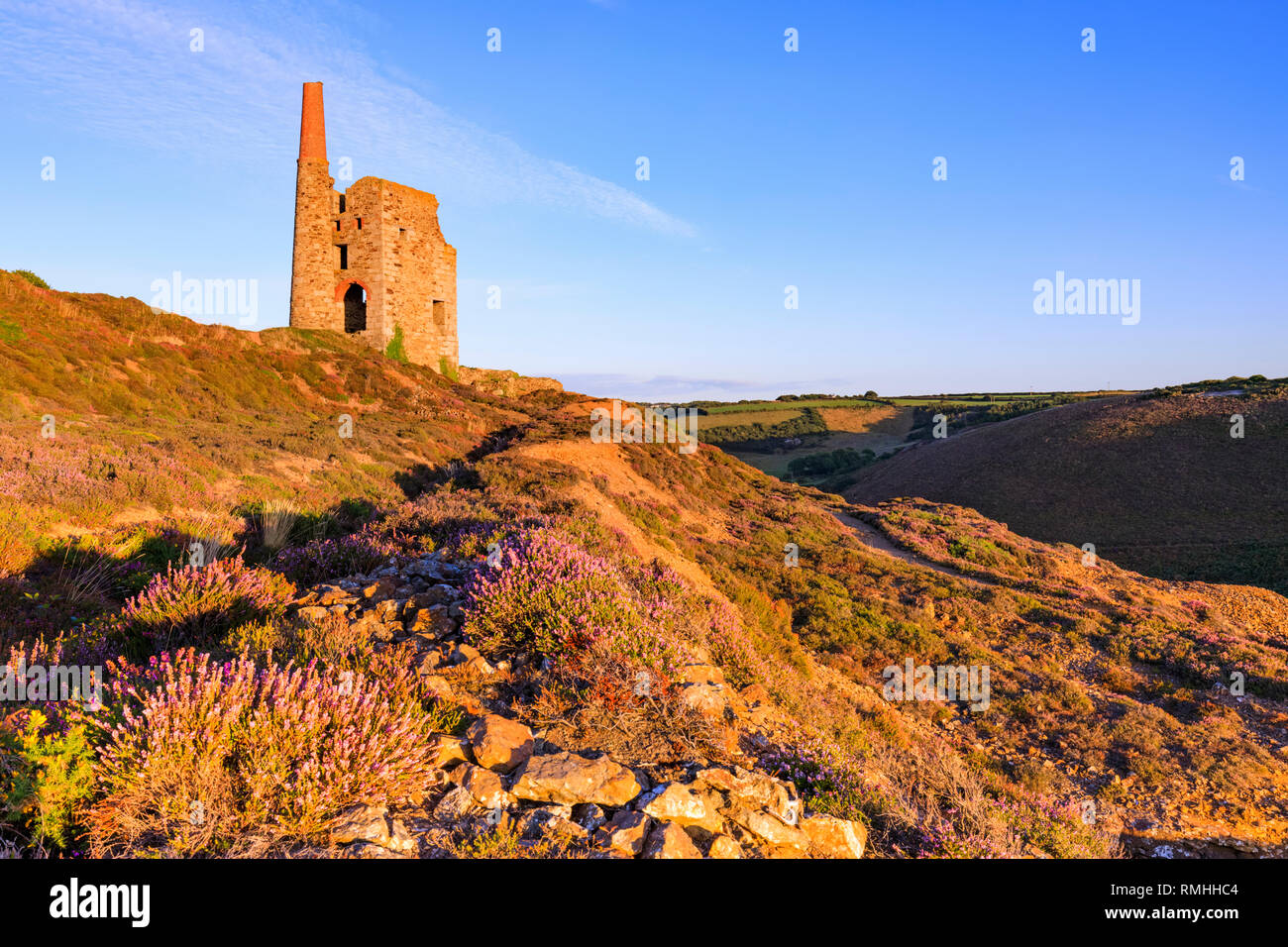 Tywarnhalye Engine House near Porthtowan in Cornwall. Stock Photo