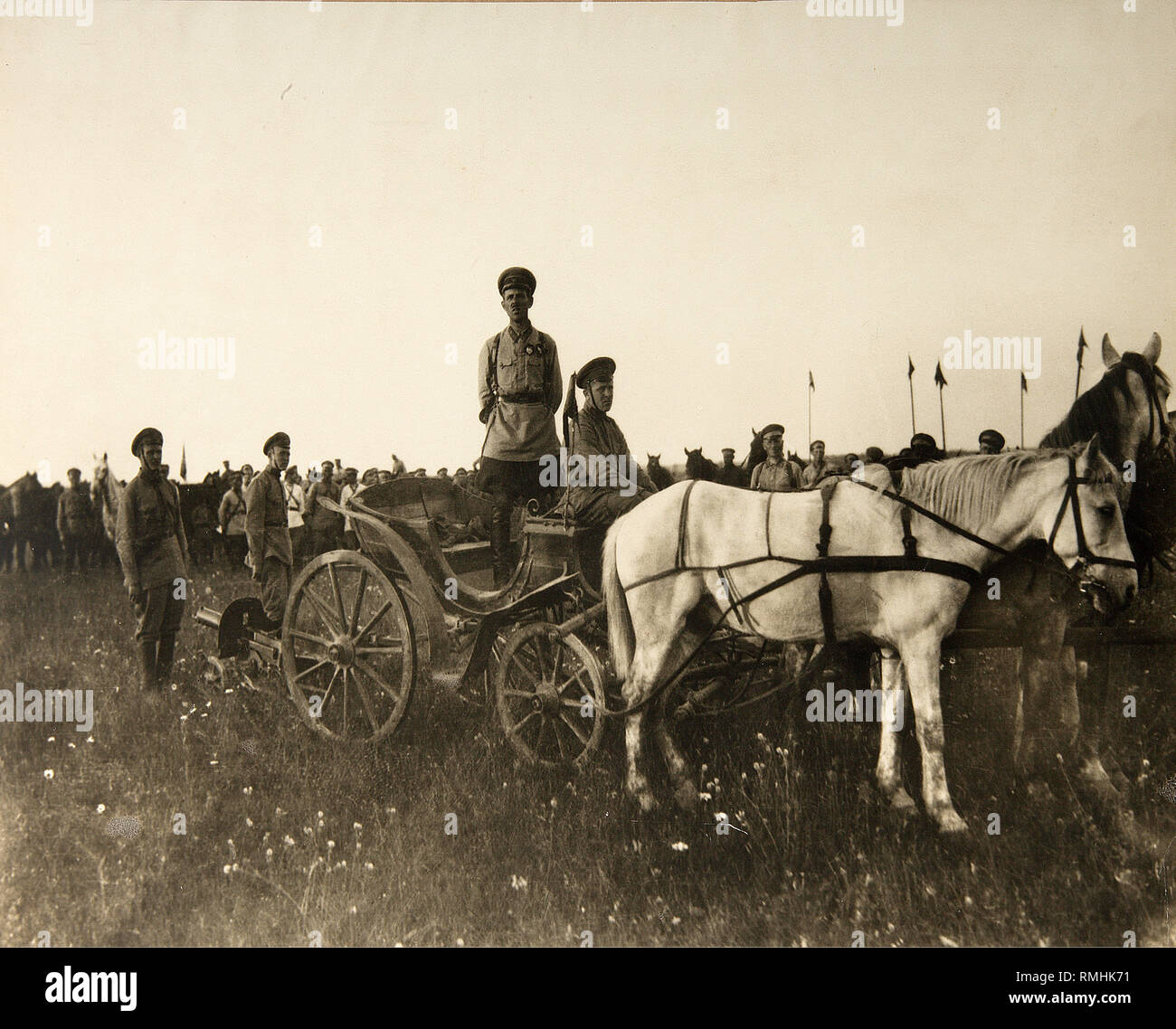 Civil War. First Cavalry Army Tachankas. Photograph Stock Photo