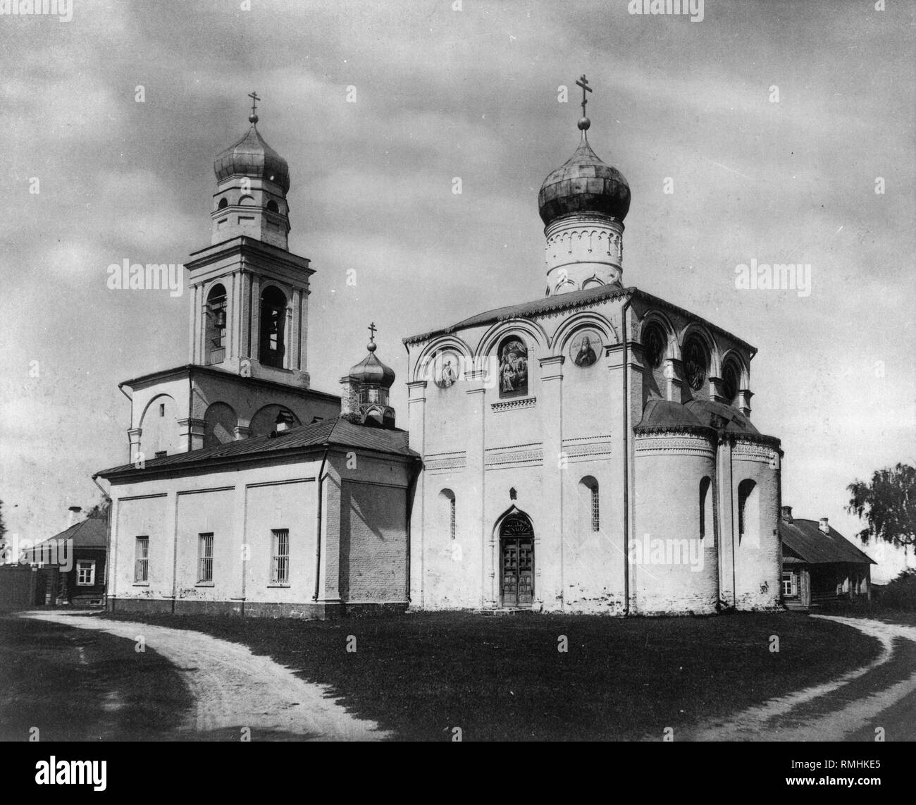 The Church of Nativity of the Most Holy Theotokos on Simonovo in Moscow. Albumin Photo Stock Photo