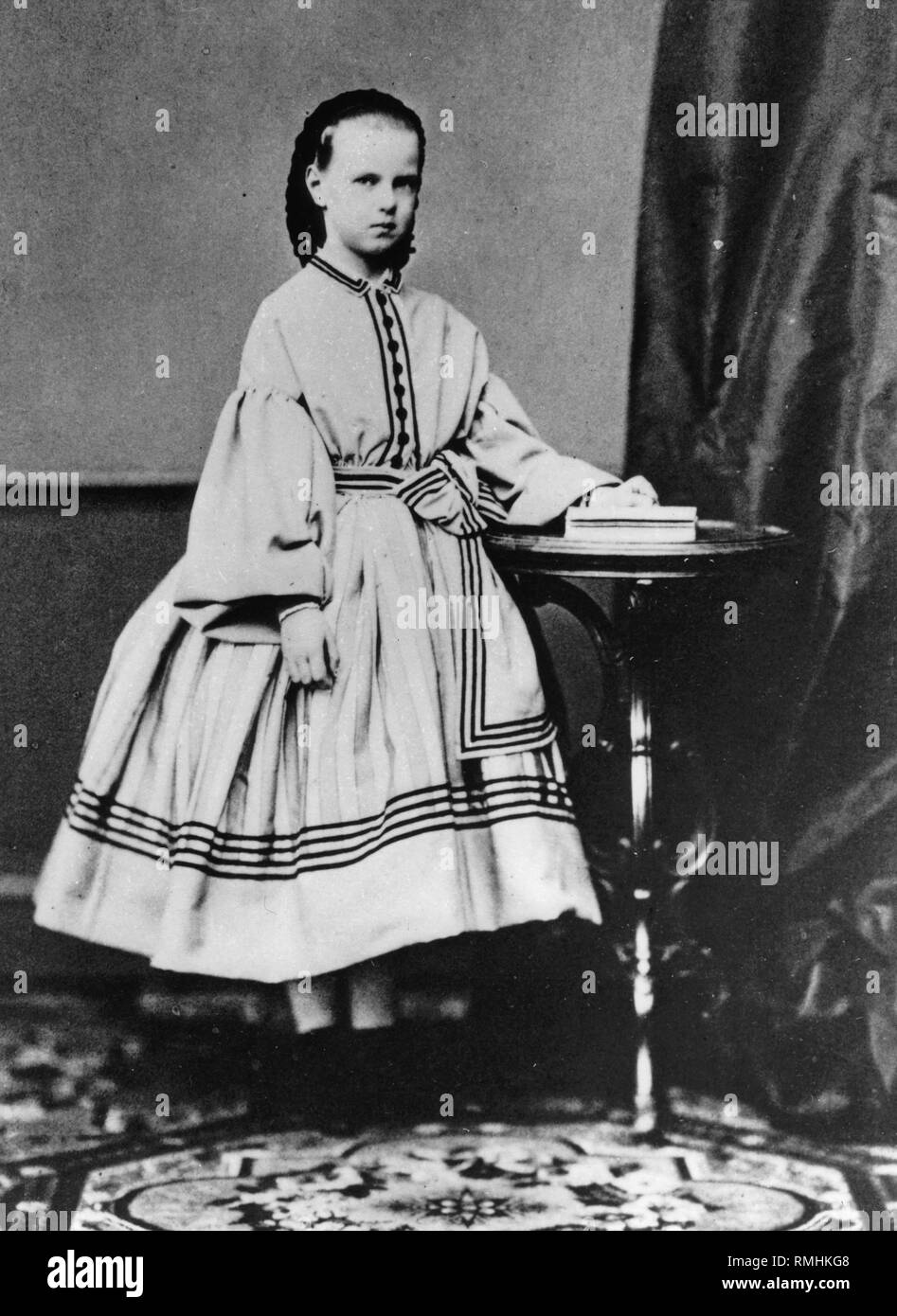 Portrait of Grand Duchess Maria Alexandrovna of Russia (1853-1920). Albumin Photo Stock Photo
