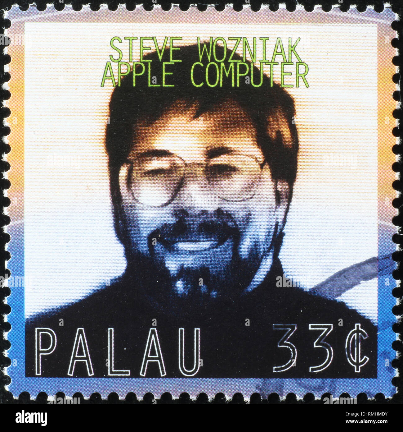 Steve Wozniak, Co-founder of Apple Computers on stamp Stock Photo