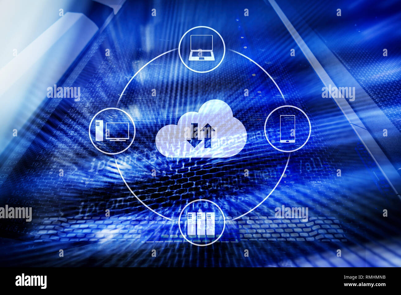 CLoud server and computing, data storage and processing. Internet and ...